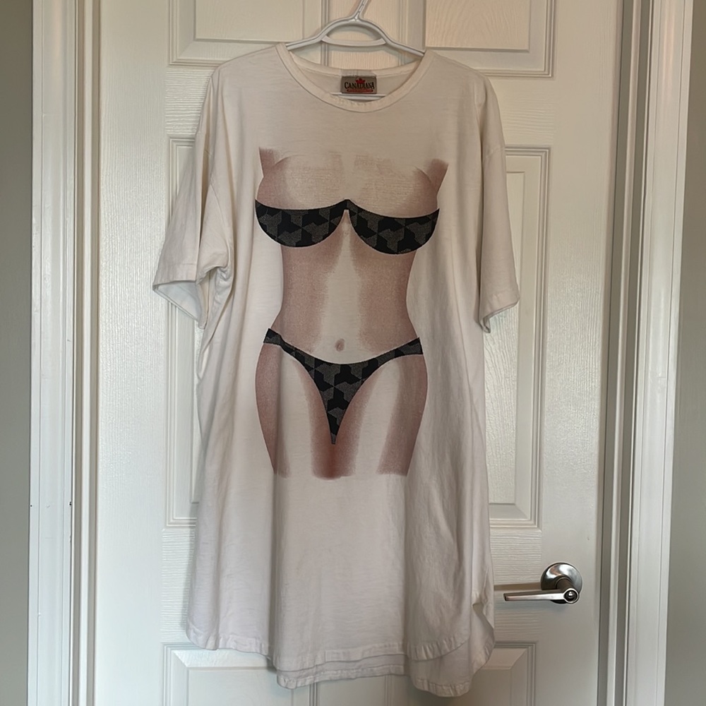 Vintage swim bikini cover up tee shirt